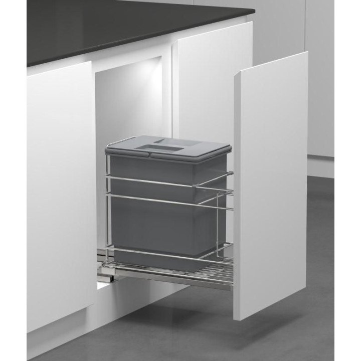 PORTARESIDUOS M30 - 1 CUBO SOFT CROMO