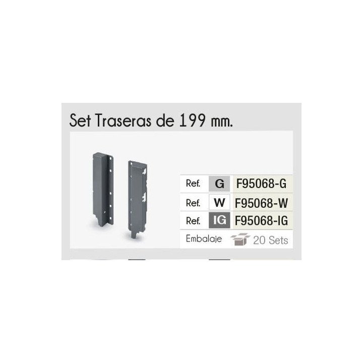 BARRA OLLERA 500mm.4PZ. CON TRASERO DE 199mm ANTRACITA